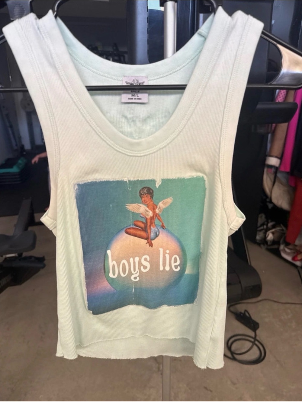 Girls' 'boys lie' burst your bubble Tank Top - Mint